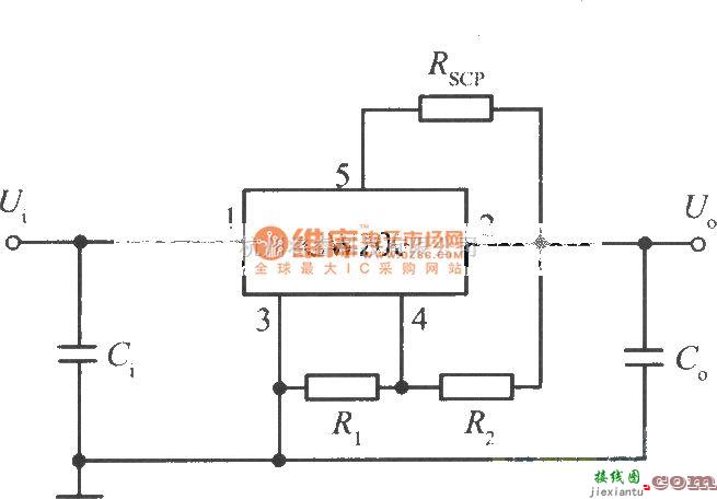 电源电路中的５端可调输出电压集成稳压器CW200的标准应用电路  第1张