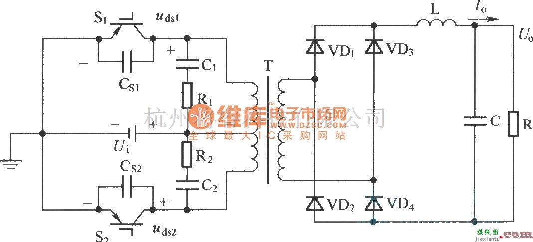 IGBT应用电路中的推挽式硬开关电路原理图  第1张