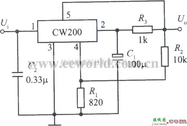 电源电路中的CW200组成的慢启动集成稳压电源  第1张