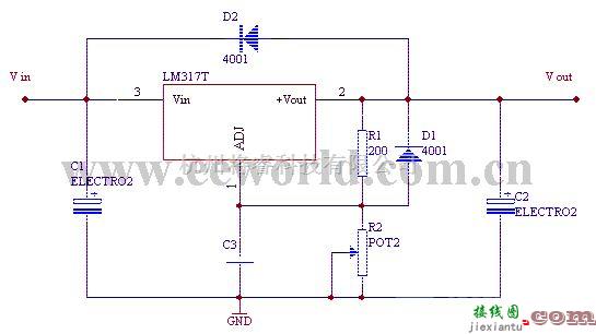 电源电路中的LM317集成稳压电路  第1张