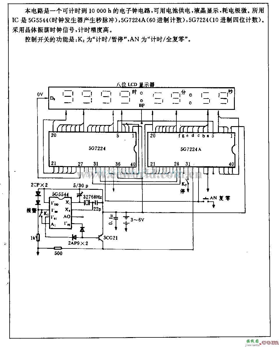 电源电路中的10000 b计时带秒、分电路  第1张