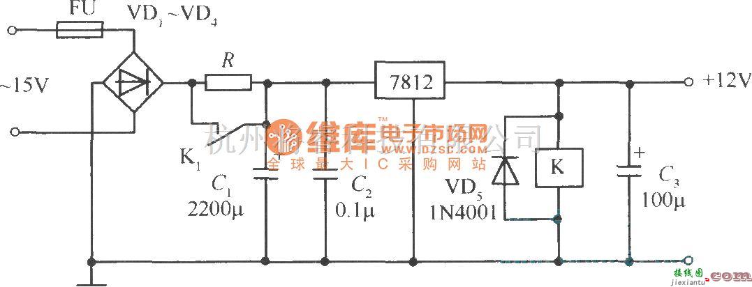 电源电路中的采用继电器等构成的启动电路  第1张