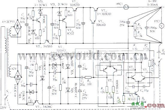 电源电路中的6～18V精密稳压电源电路  第1张