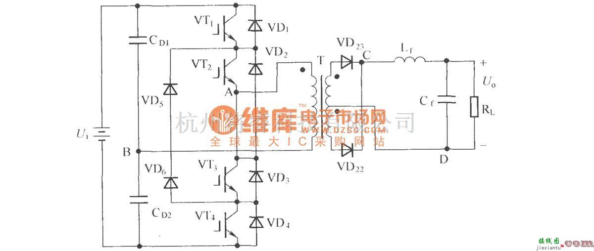 IGBT应用电路中的基本的三电平直流变换图  第1张