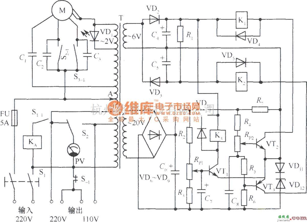 电源电路中的1000W自动调压交流稳压电源  第1张