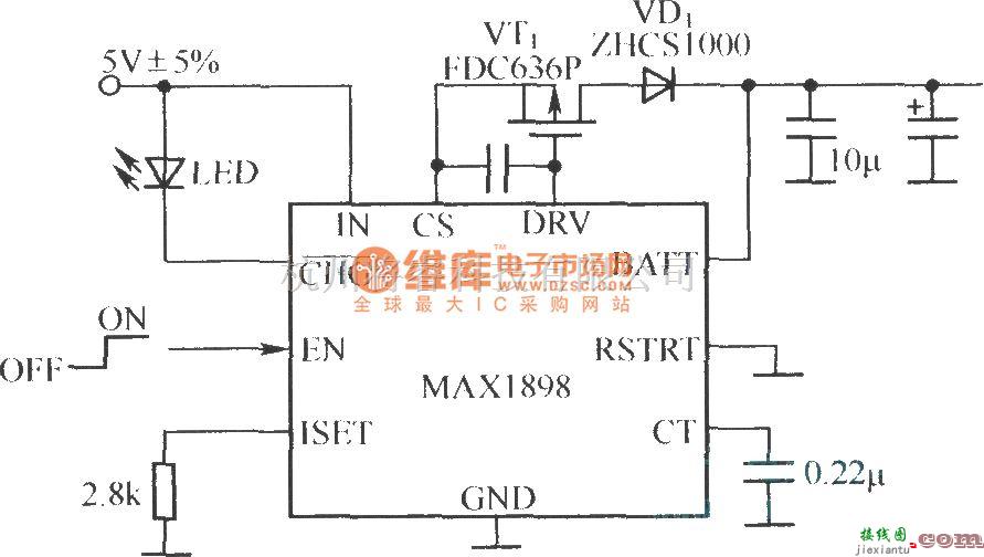 电源电路中的MAXl898单节Li+电池线性充电器  第1张