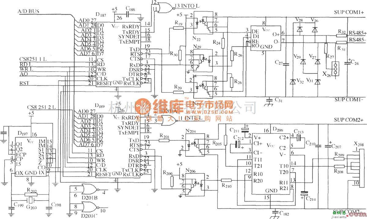 通信电源中的DK04监控模块与计算机通信接口电路  第1张