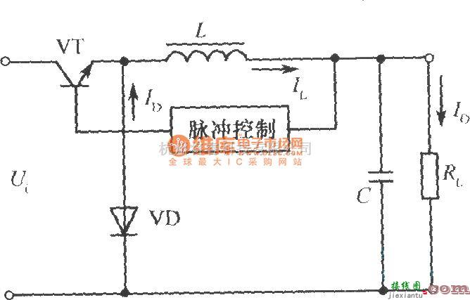 开关稳压电源中的降压式斩波型开关稳压电源原理图  第1张