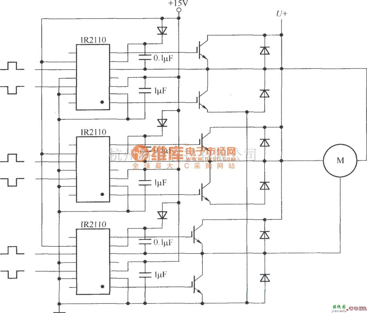 IGBT应用电路中的IR2110在三相桥式电机驱动电路中的应用  第1张