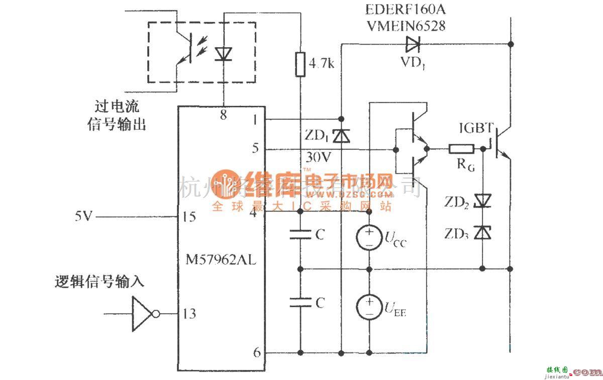 IGBT应用电路中的M57962AL的应用电路图  第1张