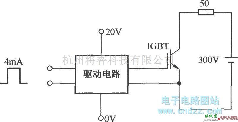 IGBT应用电路中的测试EXB850输入、输出波形的电路  第1张