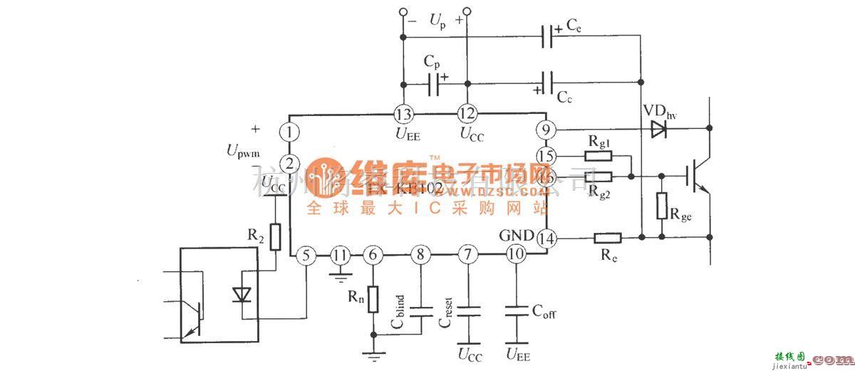 IGBT应用电路中的TX-KBl02的应用接线图  第1张