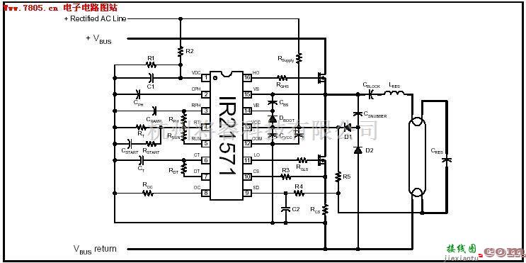 电子镇流器中的R21571直管型集成电路电子镇流器  第1张