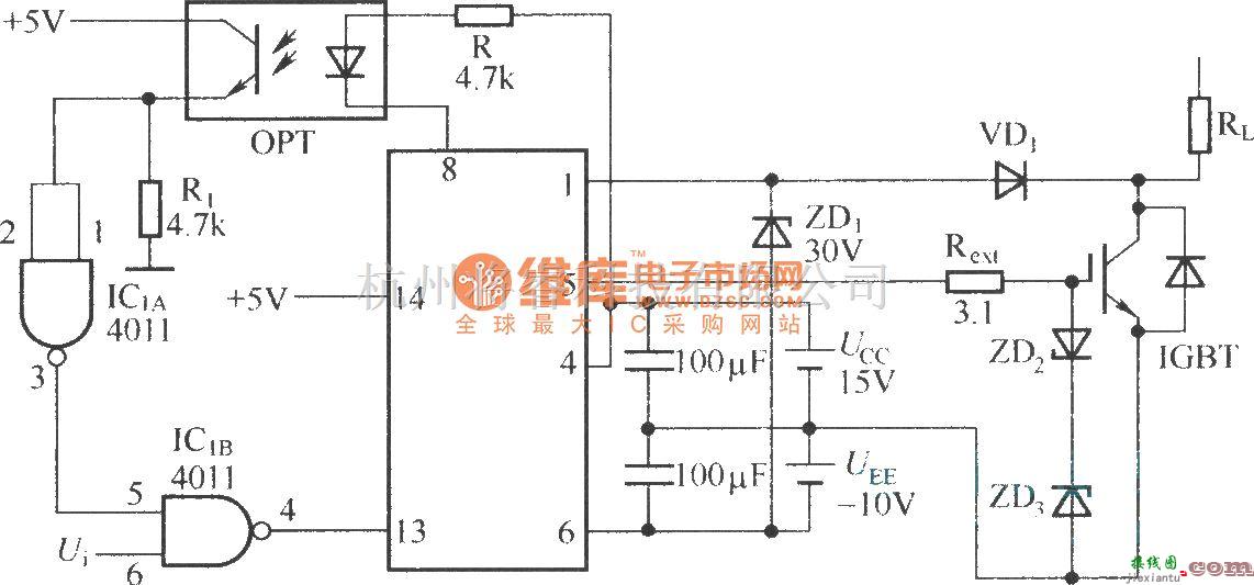 IGBT应用电路中的M57962L的典型应用实例  第1张