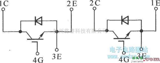 IGBT应用电路中的GA系列IGBT单开关型模块的内部接线图  第1张