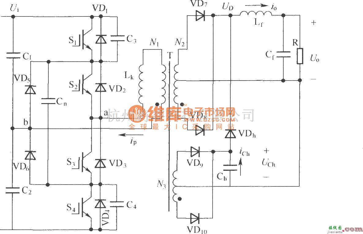 IGBT应用电路中的采用变压器次级辅助绕组的软开关PWM三电平变换器  第1张