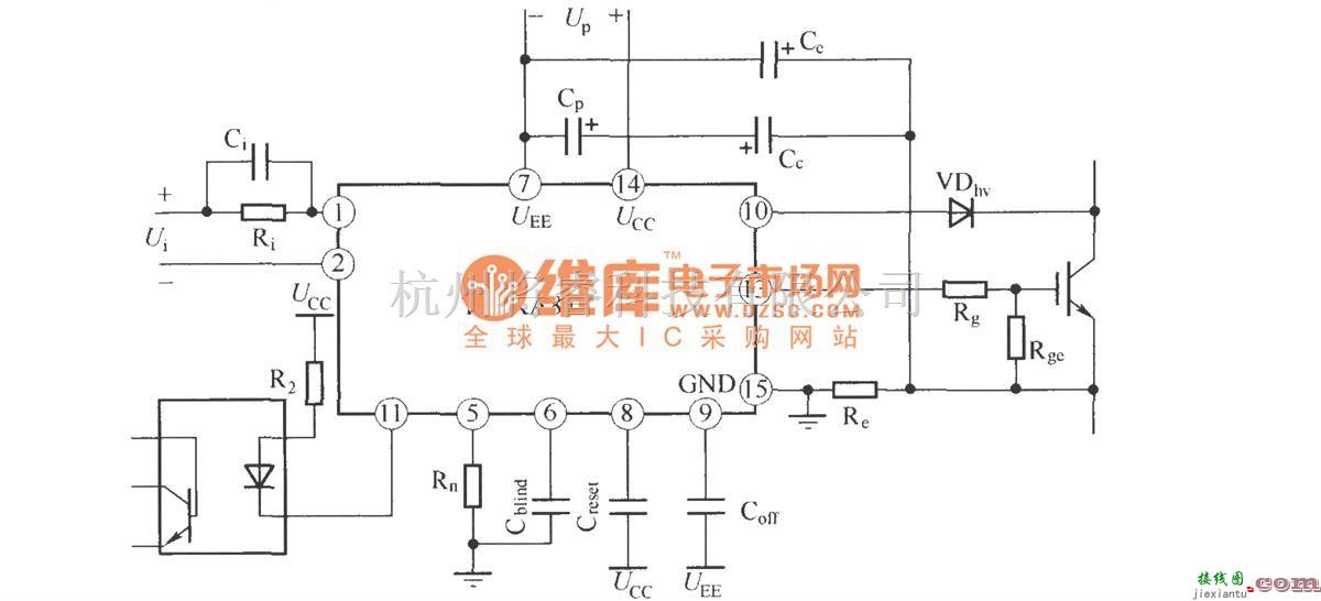 IGBT应用电路中的TX-KA841 IGBT驱动器的应用连接图  第1张