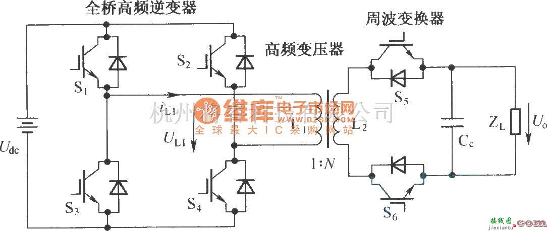 IGBT应用电路中的全桥电流源高频链逆器的拓扑结构  第1张