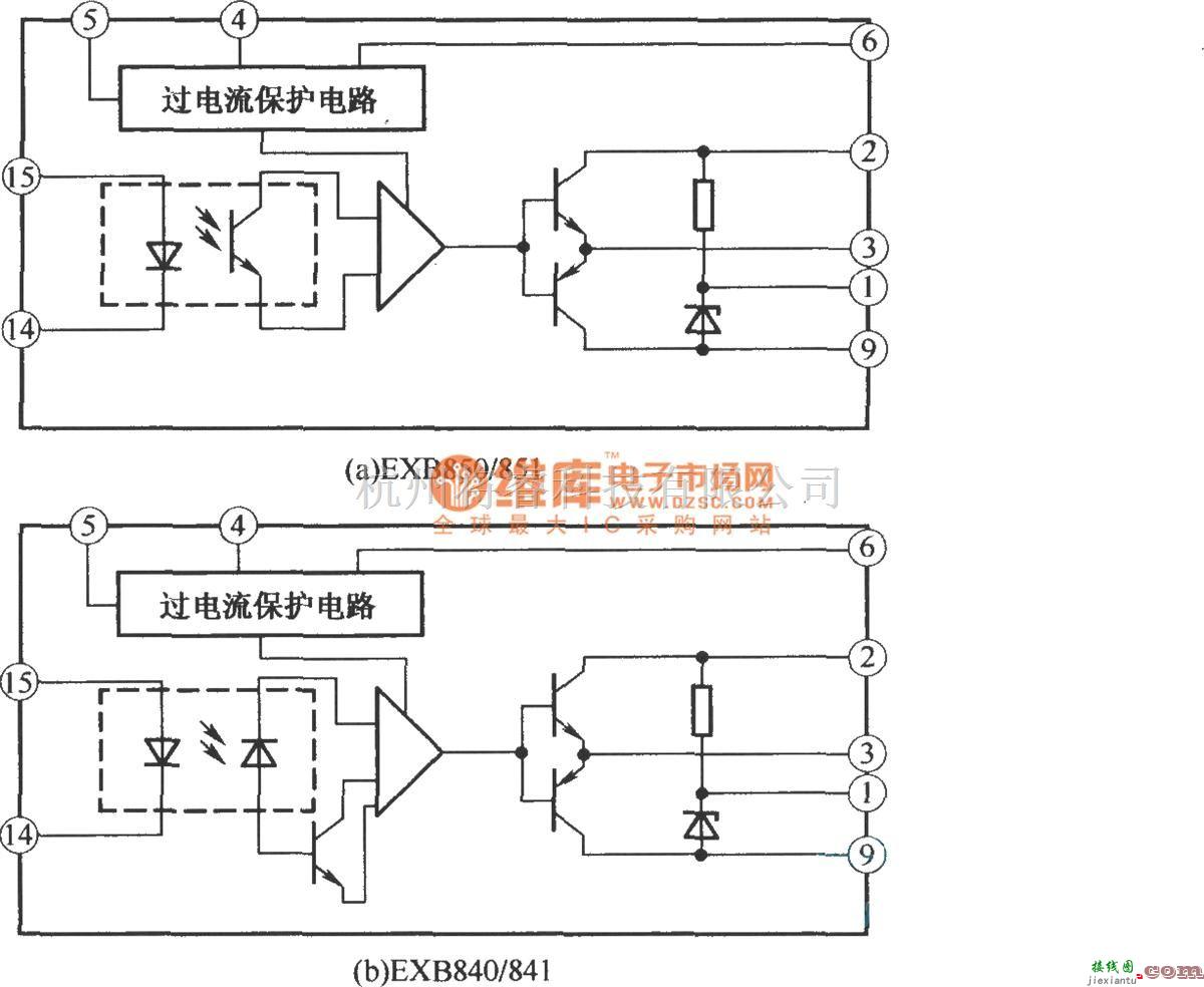 IGBT应用电路中的EXB系列驱动器的功能方框图  第1张