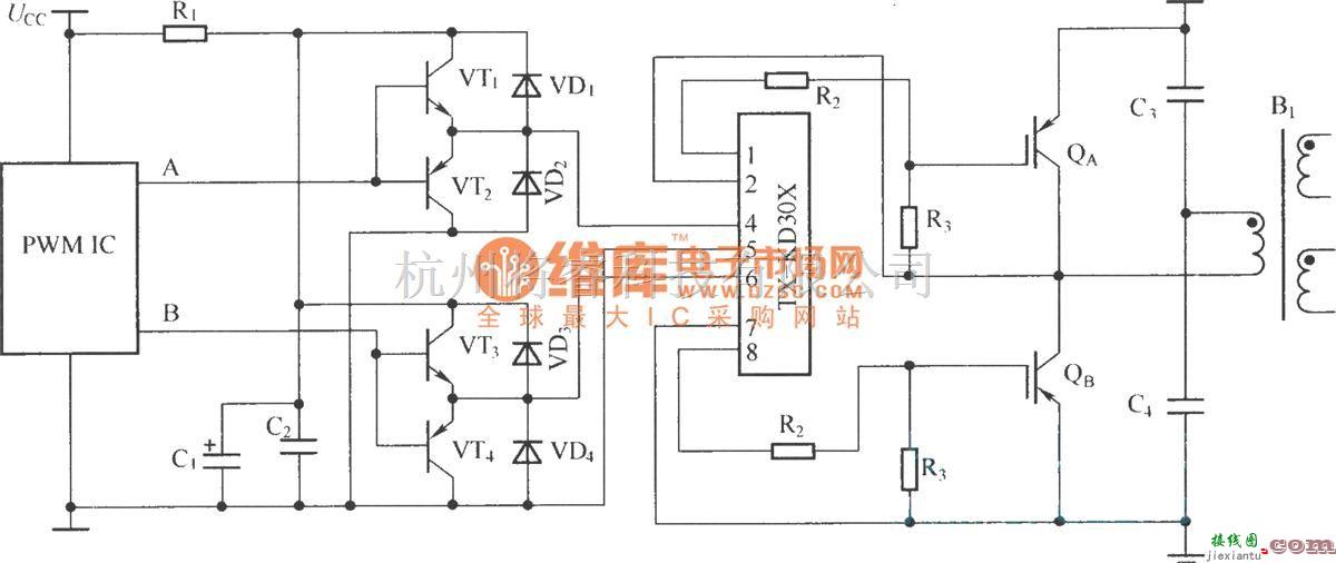 IGBT应用电路中的TX-KD301的应用接线图(驱动器)  第1张