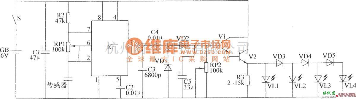 常用单元电路中的粮食湿度检测器电路(二)  第1张