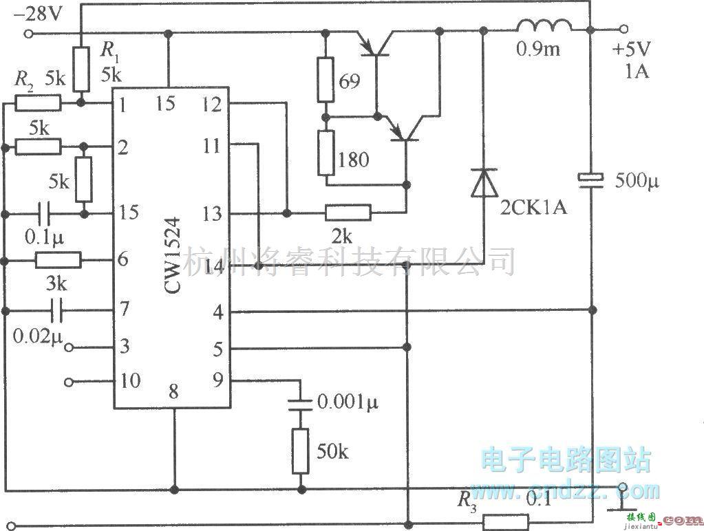开关稳压电源中的由CWl524组成的半桥式开关稳压电源电路  第1张
