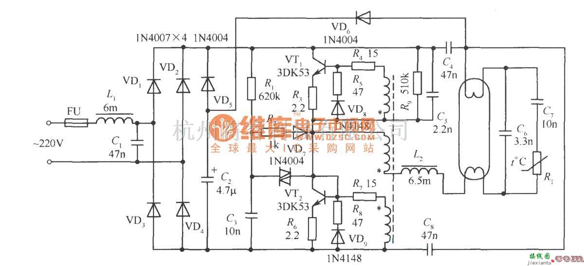 电子镇流器中的低成本高功率因数电子镇流器电路  第1张