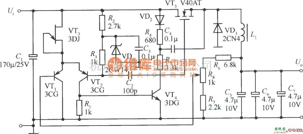 开关稳压电源中的VMOS管开关稳压电源应用电路之二  第1张