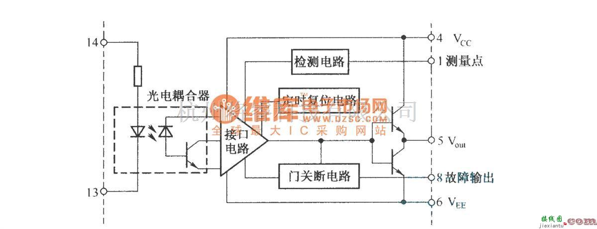 IGBT应用电路中的M57962L的内部结构方框图  第1张