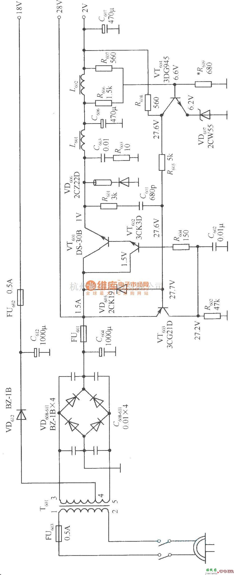 开关稳压电源中的北京牌黑白电视机开关稳压电源  第1张