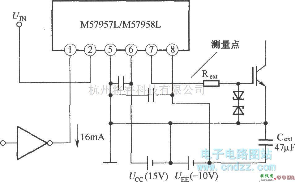 IGBT应用电路中的M57957L和M57958L的典型应用电路图  第1张