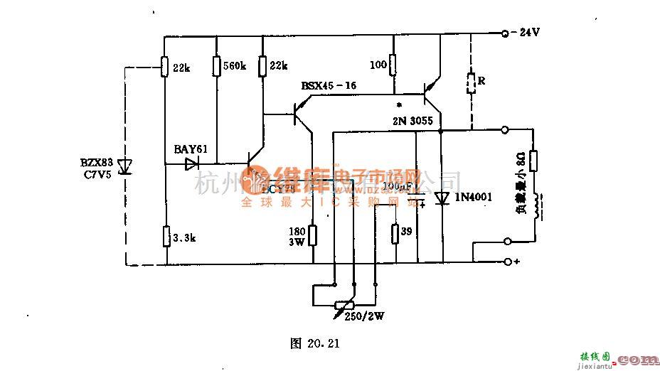 常用单元电路中的24V／3A晶体管调压器  第1张