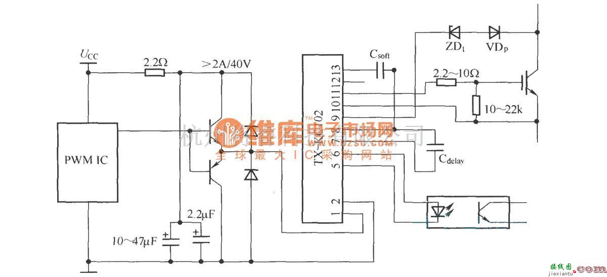 IGBT应用电路中的TX—KCl02的应用连接图  第1张