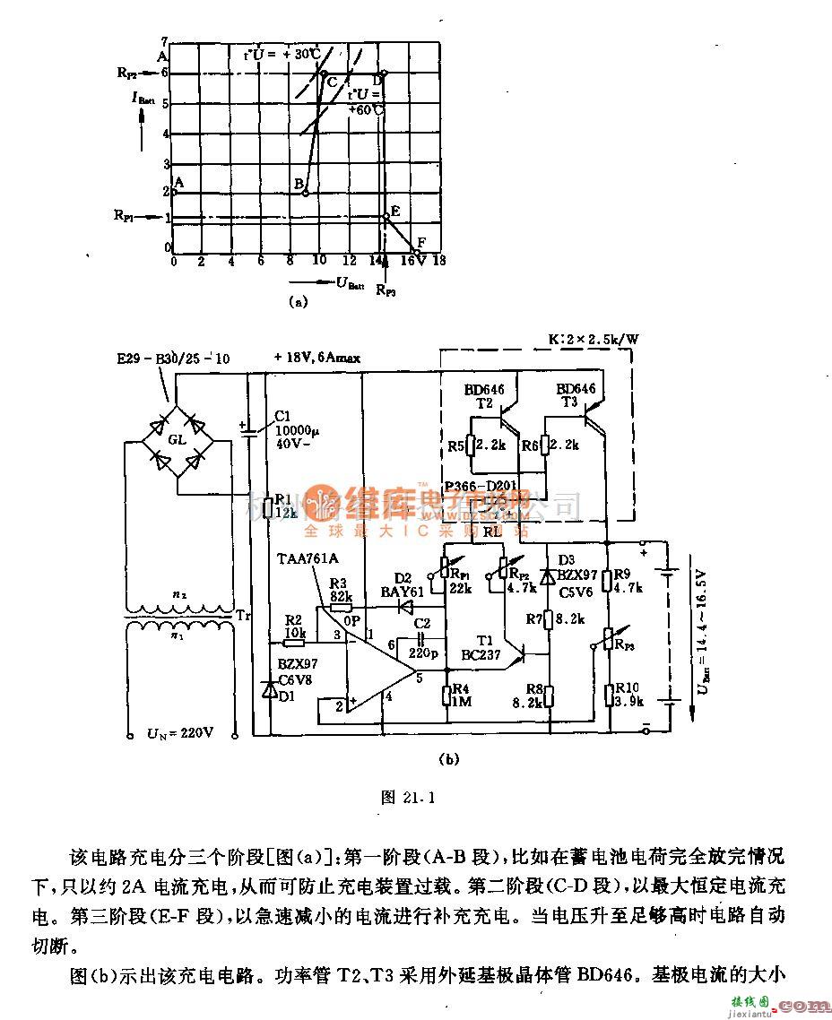 充电电路中的具有优良充电曲线和自动断路的12v／6A充电电路  第1张