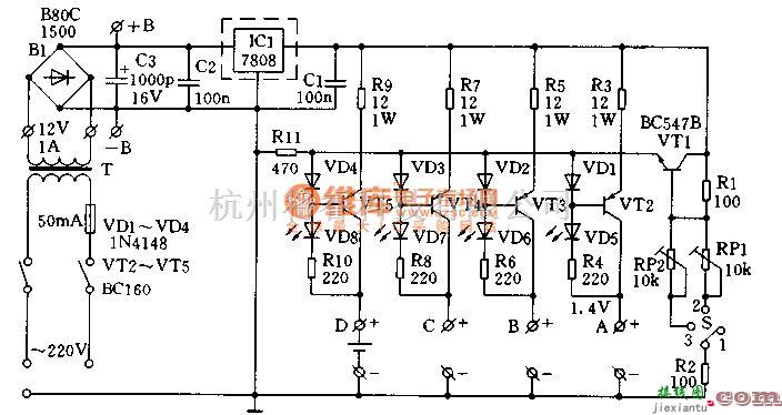 充电电路中的简易镍镉电池充电器  第3张