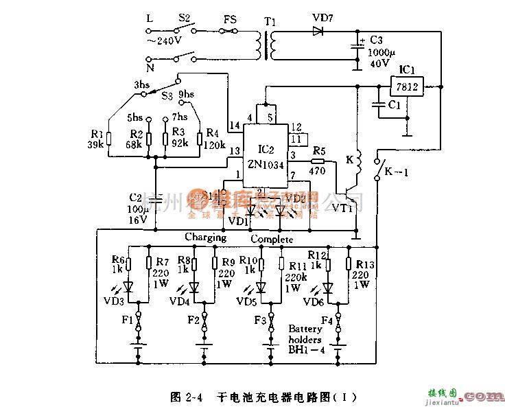 充电电路中的干电池充电器电路(1)  第2张