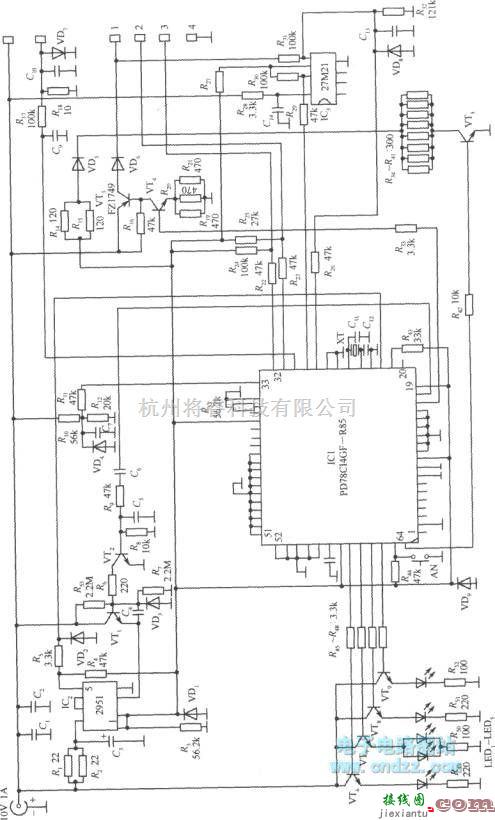 充电电路中的诺基亚232型手机充电器电路图  第1张