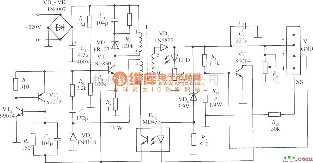 充电电路中的SPN4096A充电器电路图  第1张