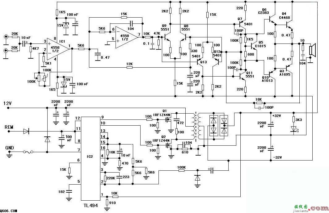 TL494制作汽车低音炮电路图，和TL494引脚图  第2张
