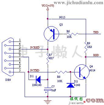 RS232与TTL电平转换的分立器件电路的效果图演示_基础硬件电路图讲解  第1张