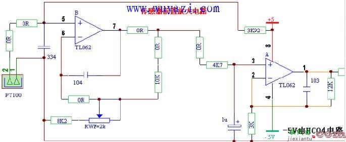 PT100温度传感器应用原理电路图  第1张
