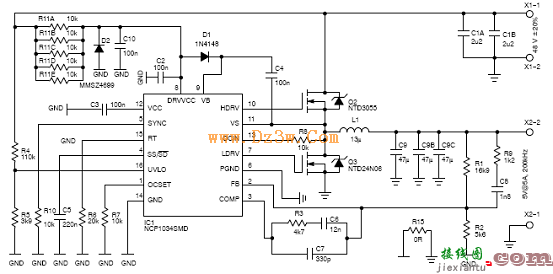 NCP1034 100V PWM控制器特性及应用电路图  第2张