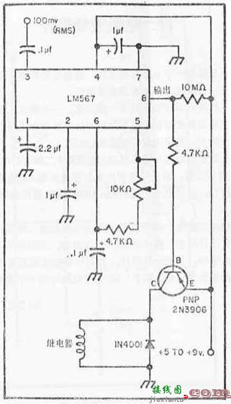 LM567组成的选频声控开关  第1张