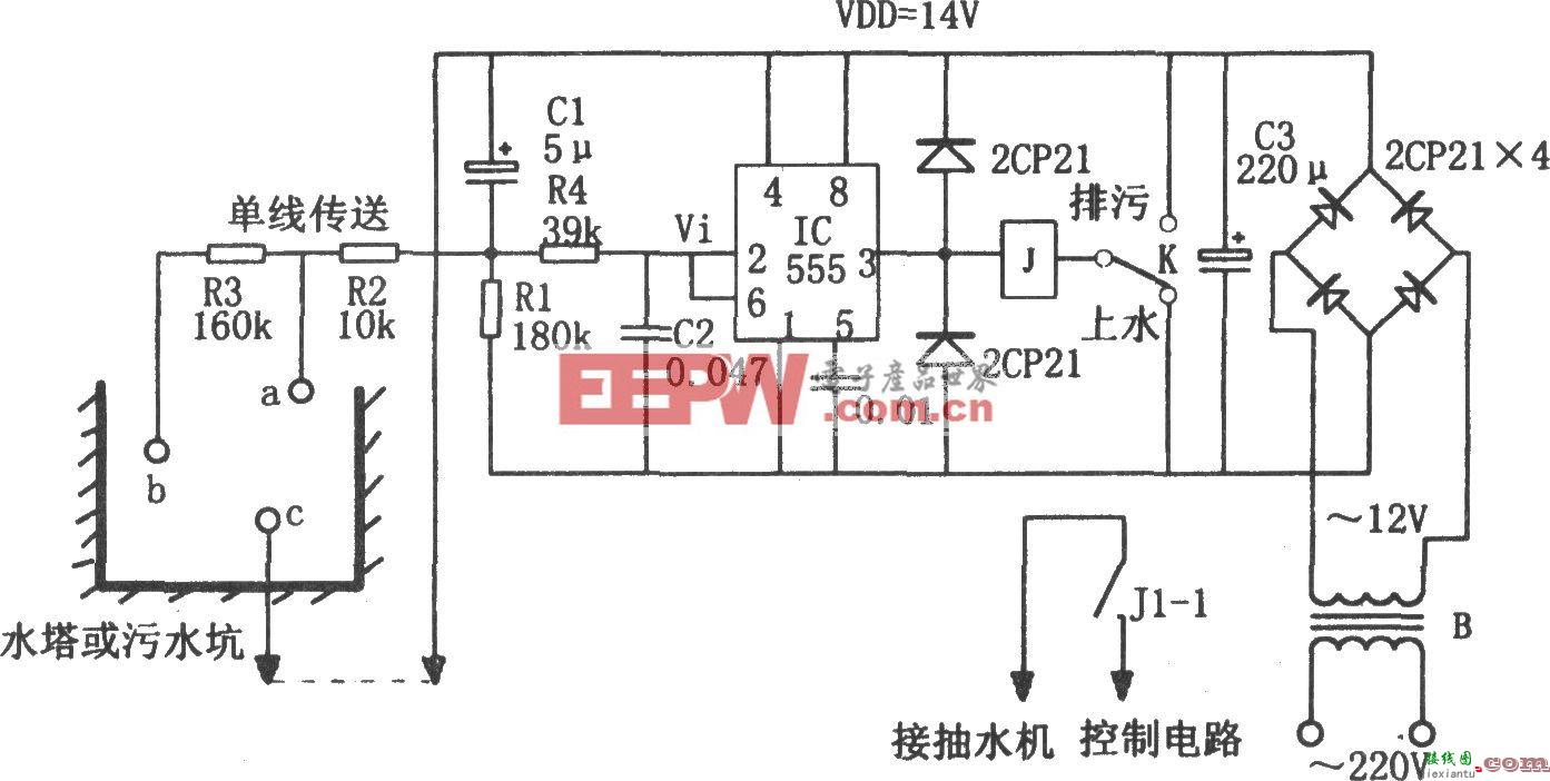 555构成的水位和排污控制器  第1张