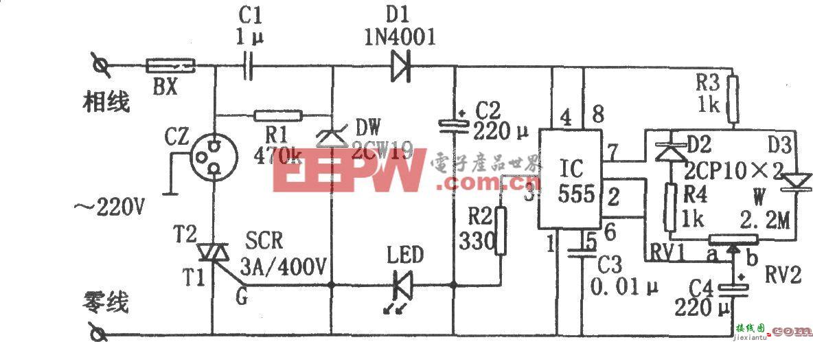555构成的电源间歇控制器  第1张