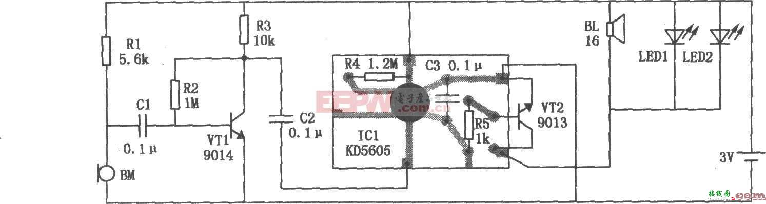 声控玩具小猫电路图  第1张