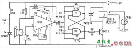 一款声控电灯电路图  第1张