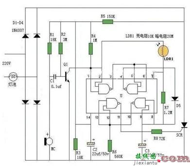 一款颇具创意的声控灯电路图  第1张