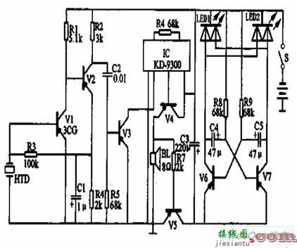 声控电子音乐玩具电路图  第1张