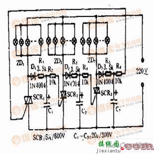 追逐式彩灯控制器电路  第1张